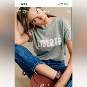 Sézane Gray Liberté T-Shirt